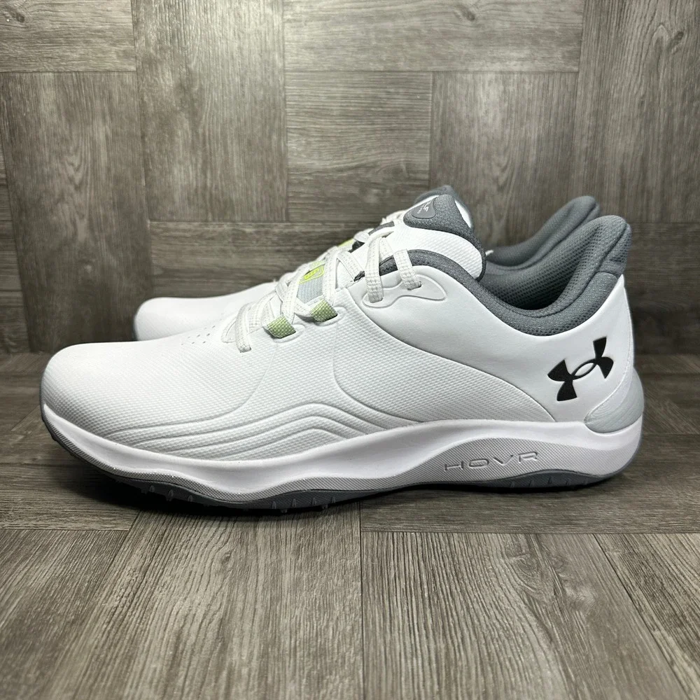 Under Armour HOVR UA Drive Pro S3 Spikeless Golf Shoes White 3026920-100 Sz 9.5